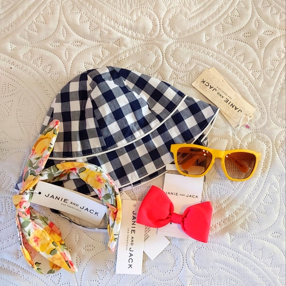 Janie and Jack Blue and Yellow Hat Collection - Picture 1 of 5